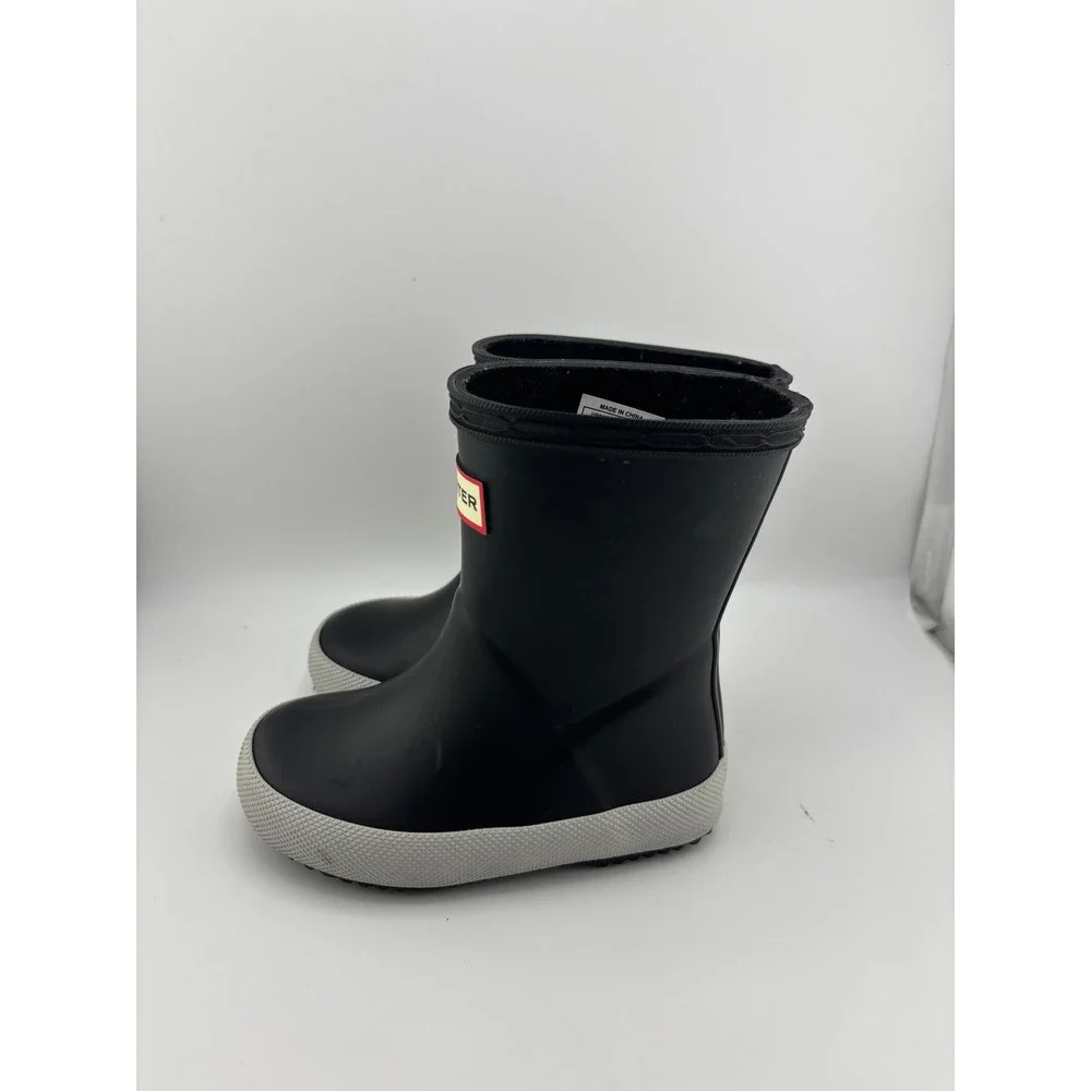 Hunter Kids First Classic Rain Boots Black Matte Waterproof Toddler Size 5
